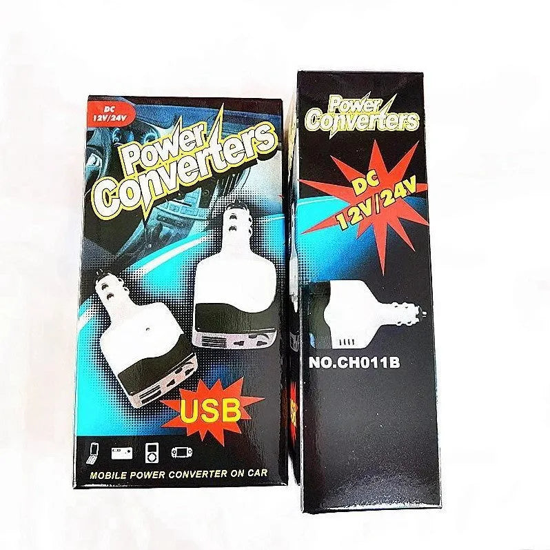 Car cigarette lighter charger transformer with USB port for mobile phone charging