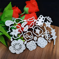 Silver carbon steel flower cutting mould for paper crafts measuring 14.3 by 9.9 centimetres