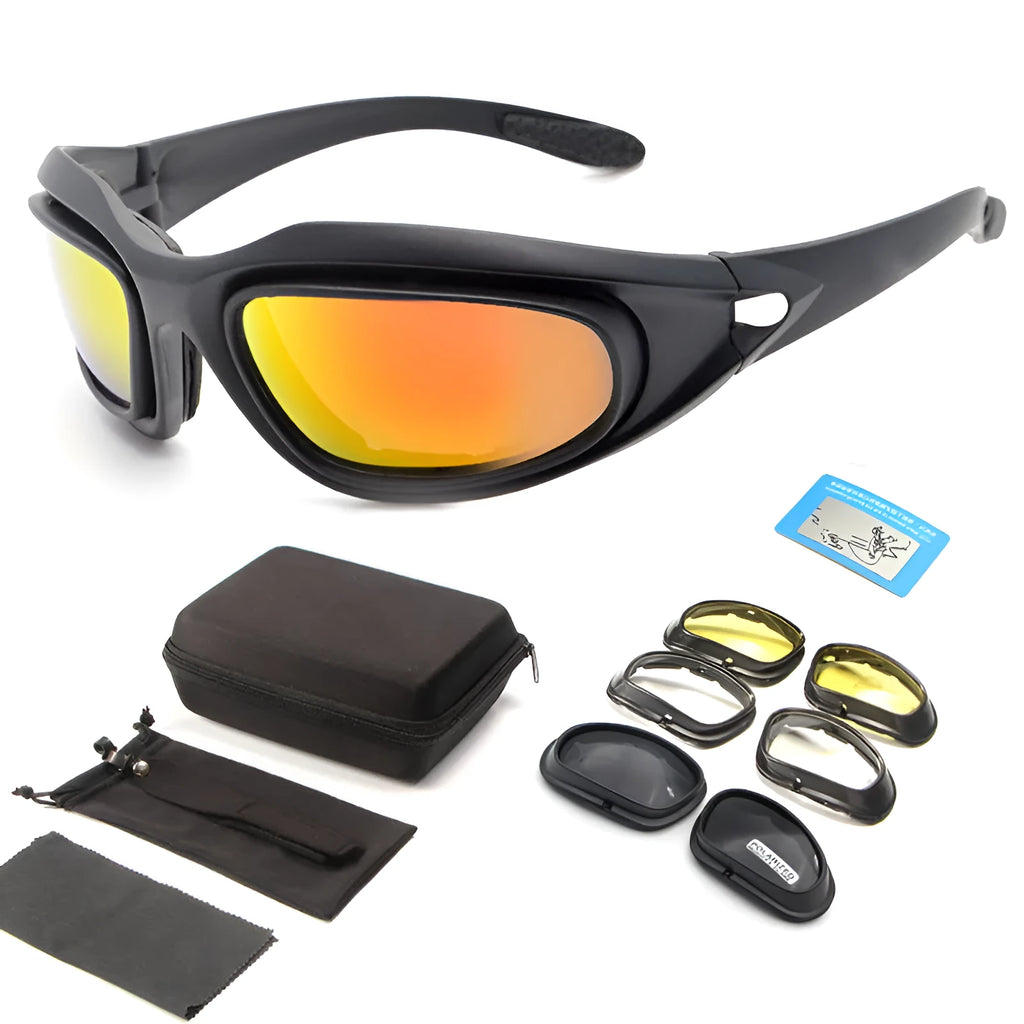 Tactical polarized sunglasses for outdoor cycling with sports frame and multiple colour options