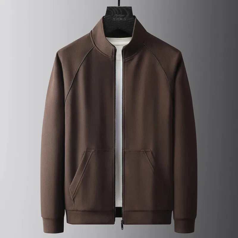 Men's slim fit stand collar casual sports suit in matching jacket and trousers