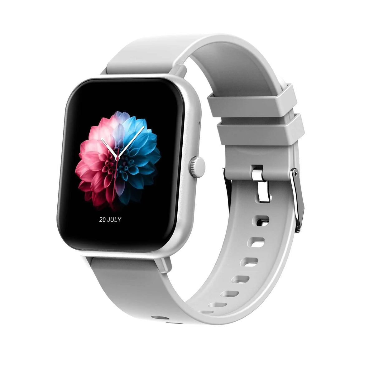Bluetooth smart watch with heart rate monitor on wrist, showing TFT touchscreen display.