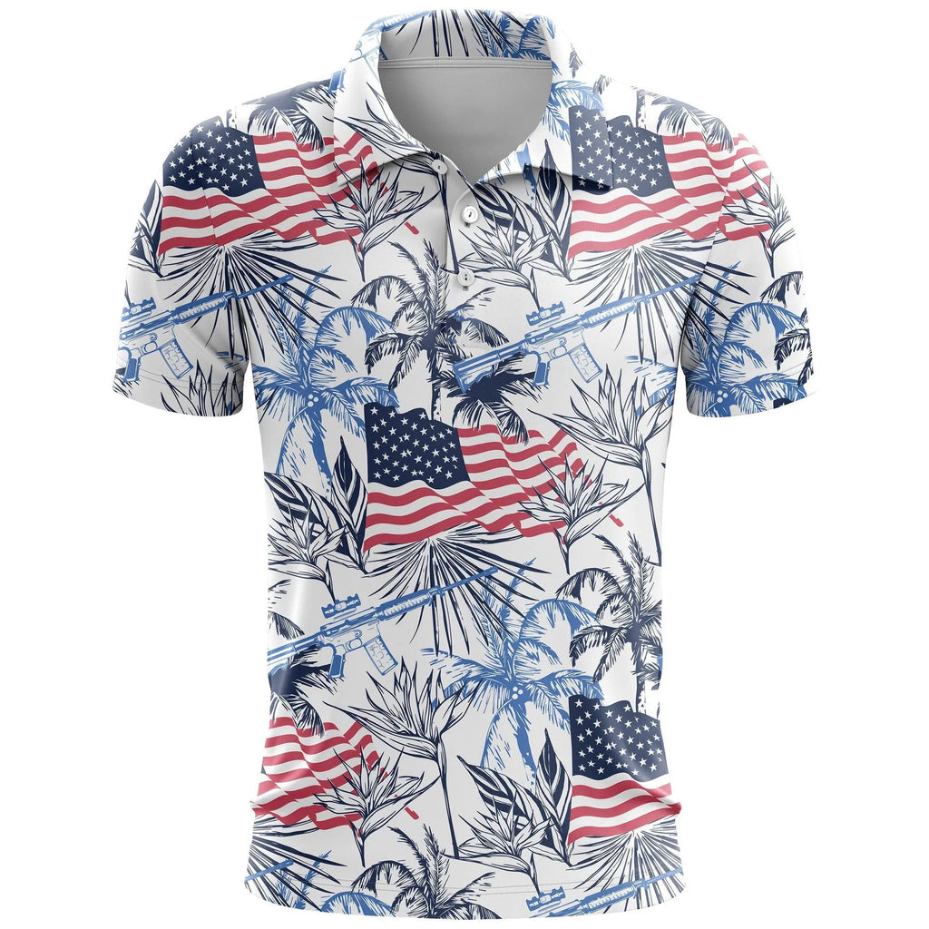 Men's 3D printed sports short sleeve top in loose fit with bird eye cloth fabric