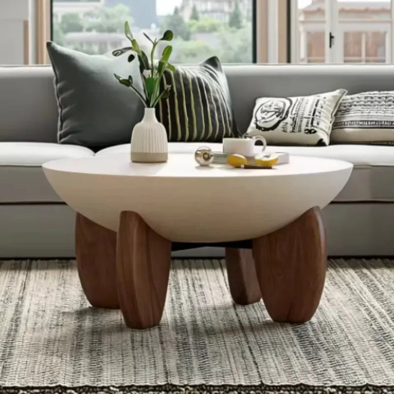 White solid wood adjustable height coffee table with storage compartments