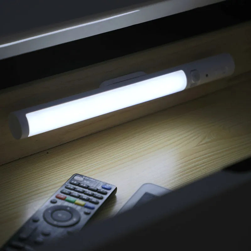 Human body induction LED cabinet wall light with magnetic mount and infrared sensor.