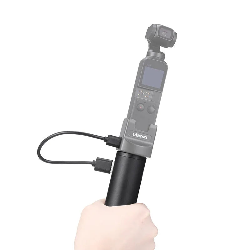 Black aluminium alloy power bank charging handle device with 6800mAh capacity and carrying handle
