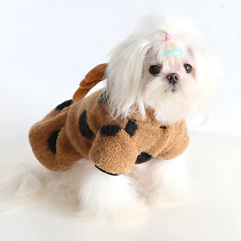 Petstyle big polka dot elk couple clothes for cats and dogs in skirt or four feet style