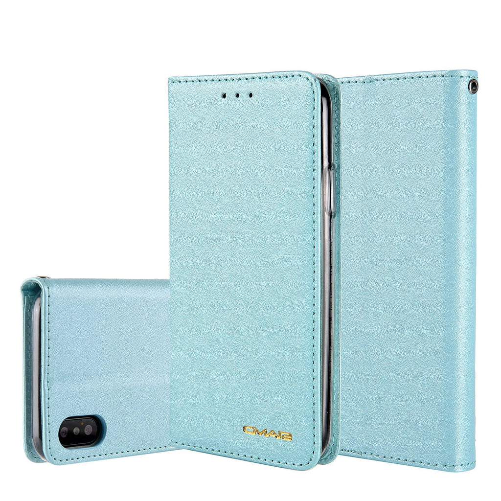 PU leather flip phone case with card holder for iPhone in multiple colour options