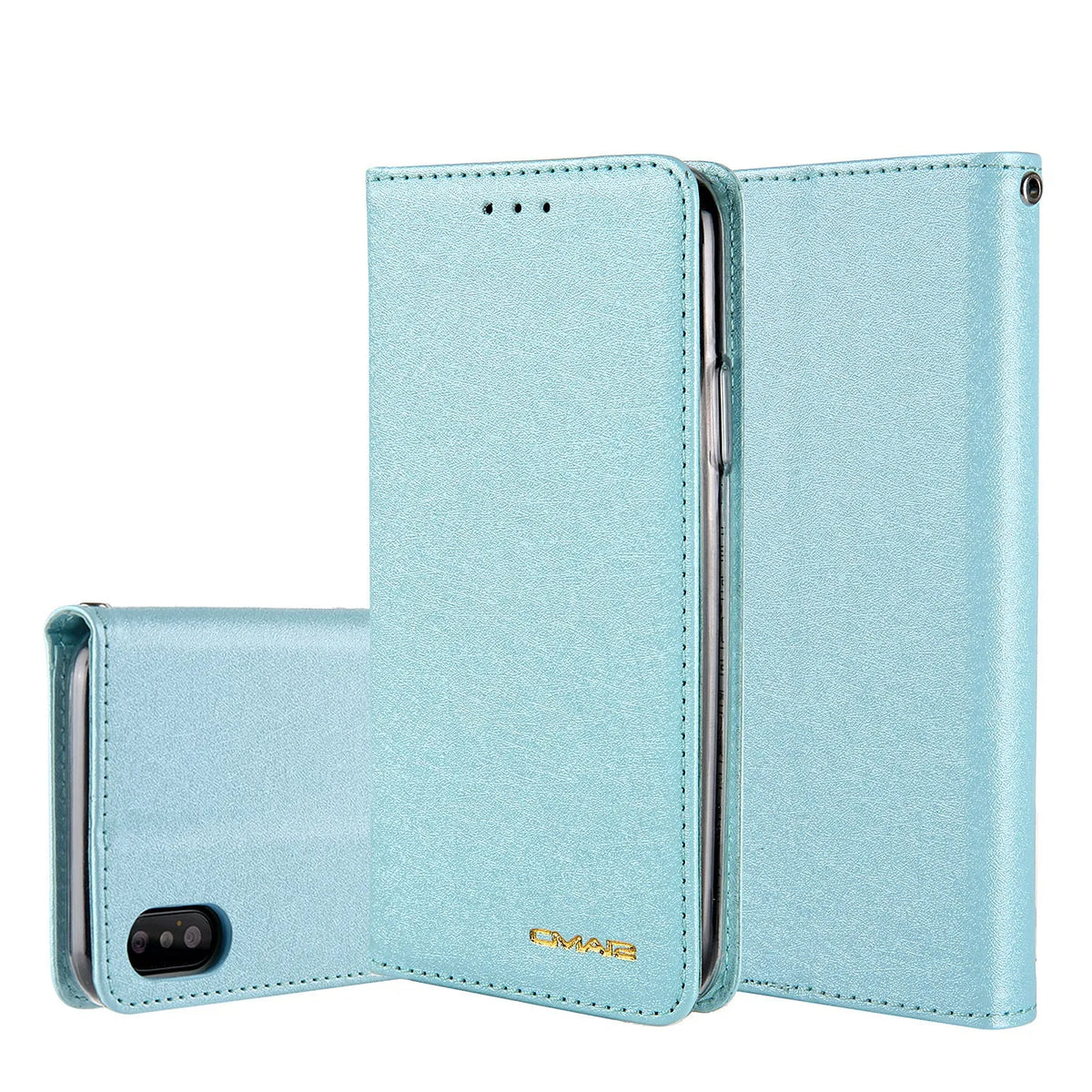 PU leather flip phone case with card holder for iPhone in multiple colour options