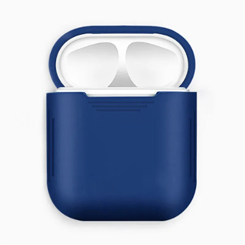 Silicone protective case for AirPods with earmuffs and a detachable anti-lost rope in various colours.