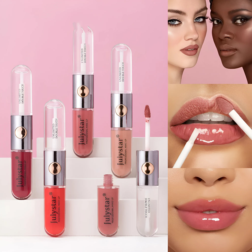 6ml longlasting lip gloss tube in one of nine colour style options, labelled 01Style to 09Style.