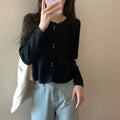 Women's long-sleeved acrylic cardigan coat in free size available in five colours