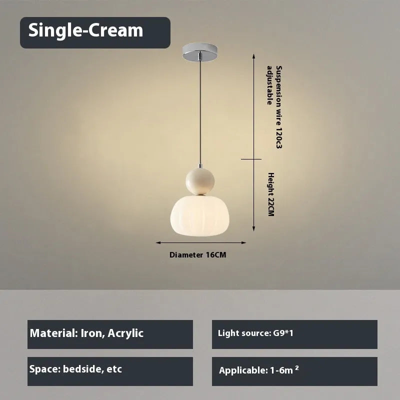 Creative pumpkin design bedroom chandelier in alloy with multiple colour finish options