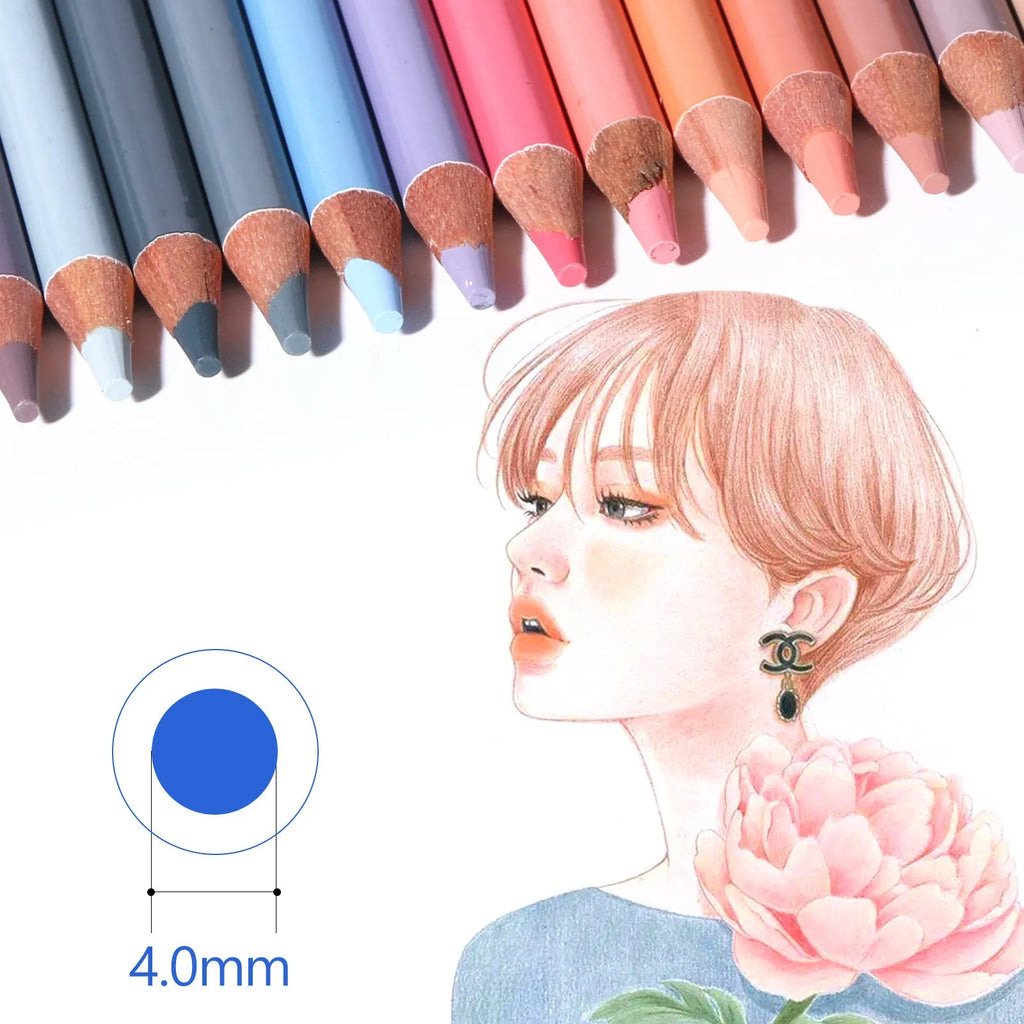 24 skin tone pencils in round iron storage pot for portrait artists and illustrators