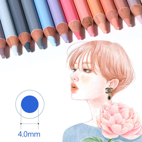 24 skin tone pencils in round iron storage pot for portrait artists and illustrators