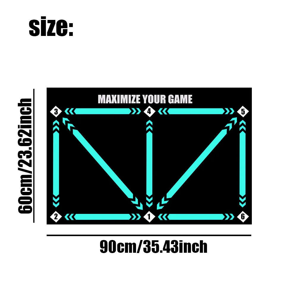 Indoor football training mat in cushion colour with rubber construction for skill practice