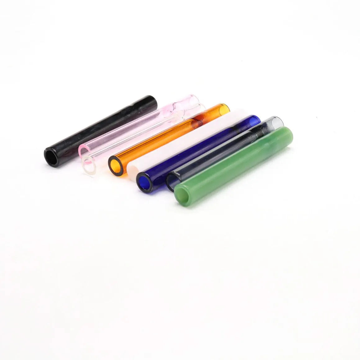 Clear glass telescopic straight smoke pipe with a suction nozzle