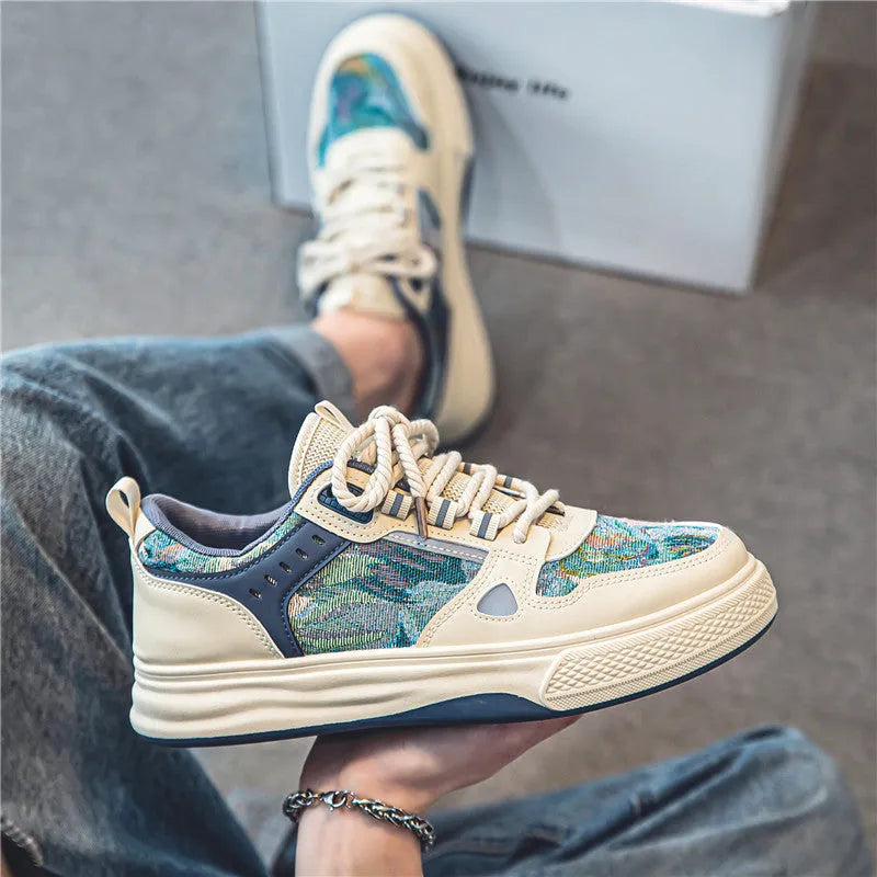 Men's canvas casual shoes in Milan green colour with round toe and flat heel design