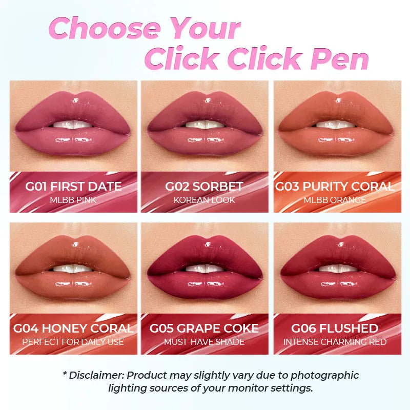 Waterproof moisturising lipstick makeup in six shade options.