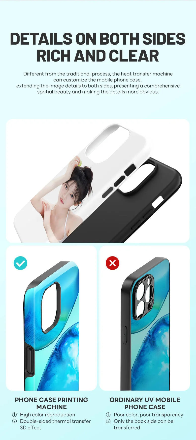 Metal thermal transfer printing machine for phone cases with multi-brand compatibility