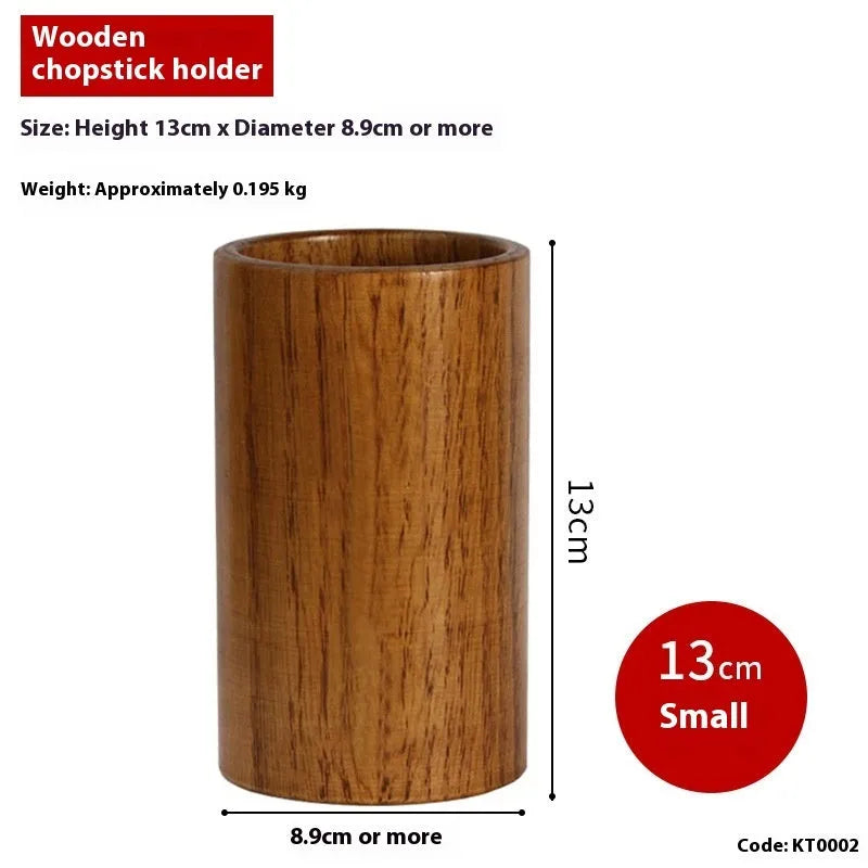 Bamboo chopsticks holder tube in natural material with portable design for kitchen utensil storage