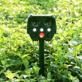 Green solar-powered ultrasonic animal repeller unit for outdoor pest control