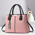 Women's large capacity PU leather shoulder bag in horizontal square design with leather strap