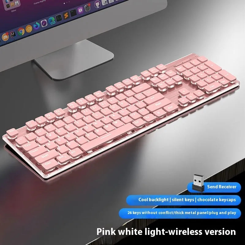 Wireless mute Bluetooth keyboard with backlight for mobile phones and tablets