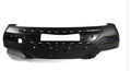 Black plastic vehicle bumper protector with rubber corner pads mounted on a garage wall.