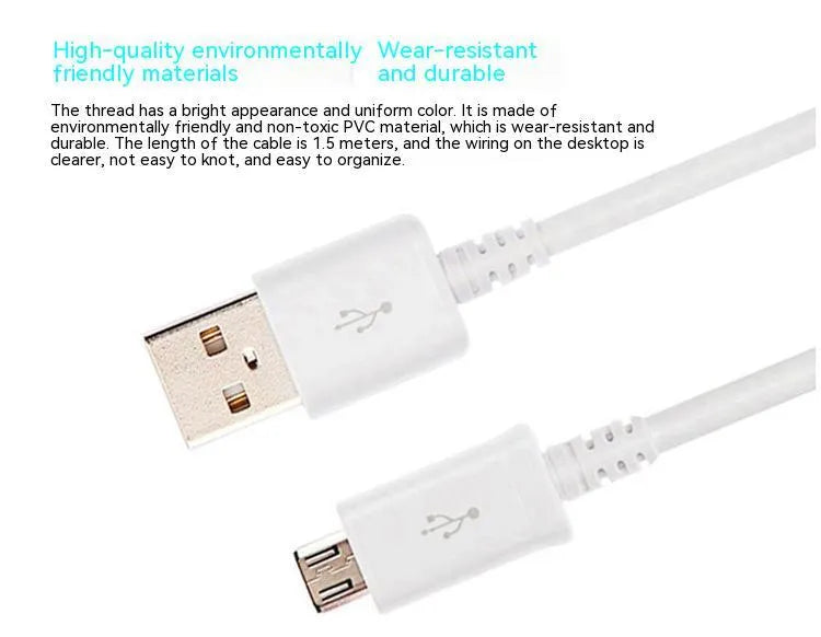 Android universal Micro USB data cable for phone and tablet charging and data transfer