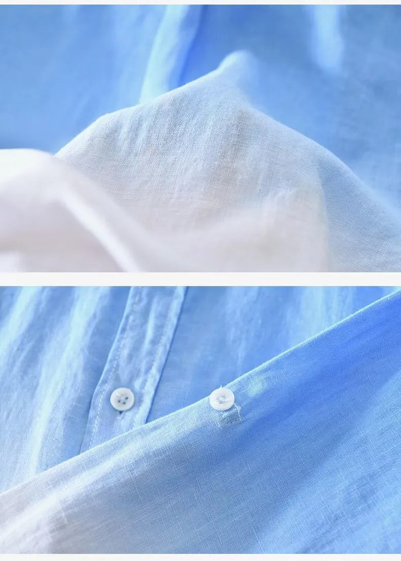 Slim fit loose top coat in yellow, light blue, or dark blue, made from polyester and hemp.