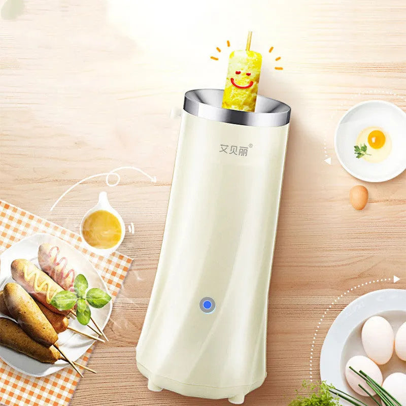 Compact beige white mini breakfast machine with fully automatic operation for small kitchens
