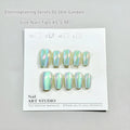 Electroplated Cat's Eye false nails with aurora finish in short ladder lengths XS S M