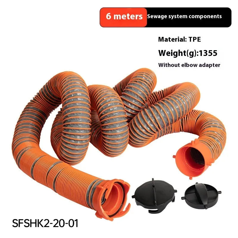 90-degree rotary elbow joint connector for caravan waste water hose with polypropylene construction
