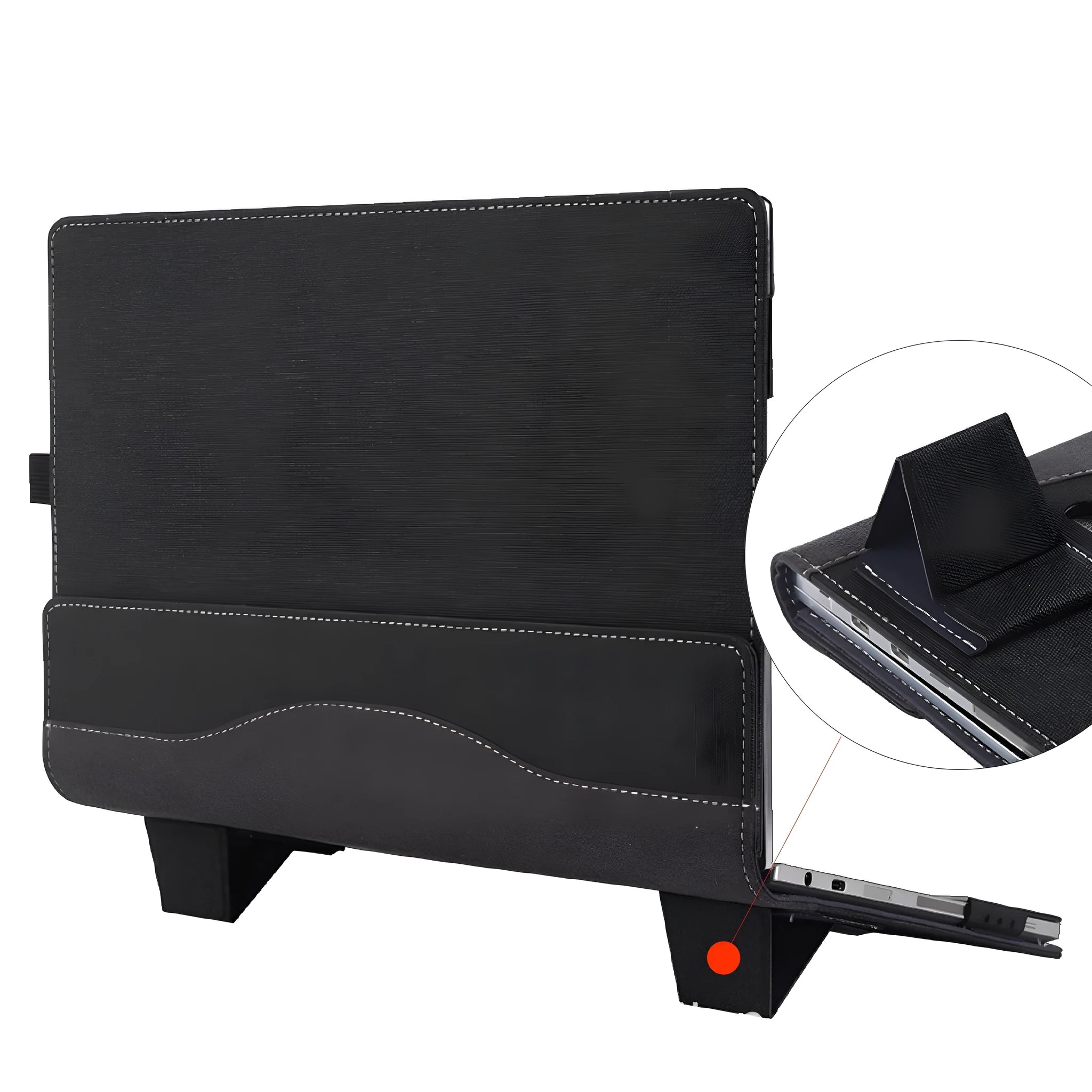 Black imitation leather protective sleeve for Microsoft Laptop6 laptop with Chinese style design.