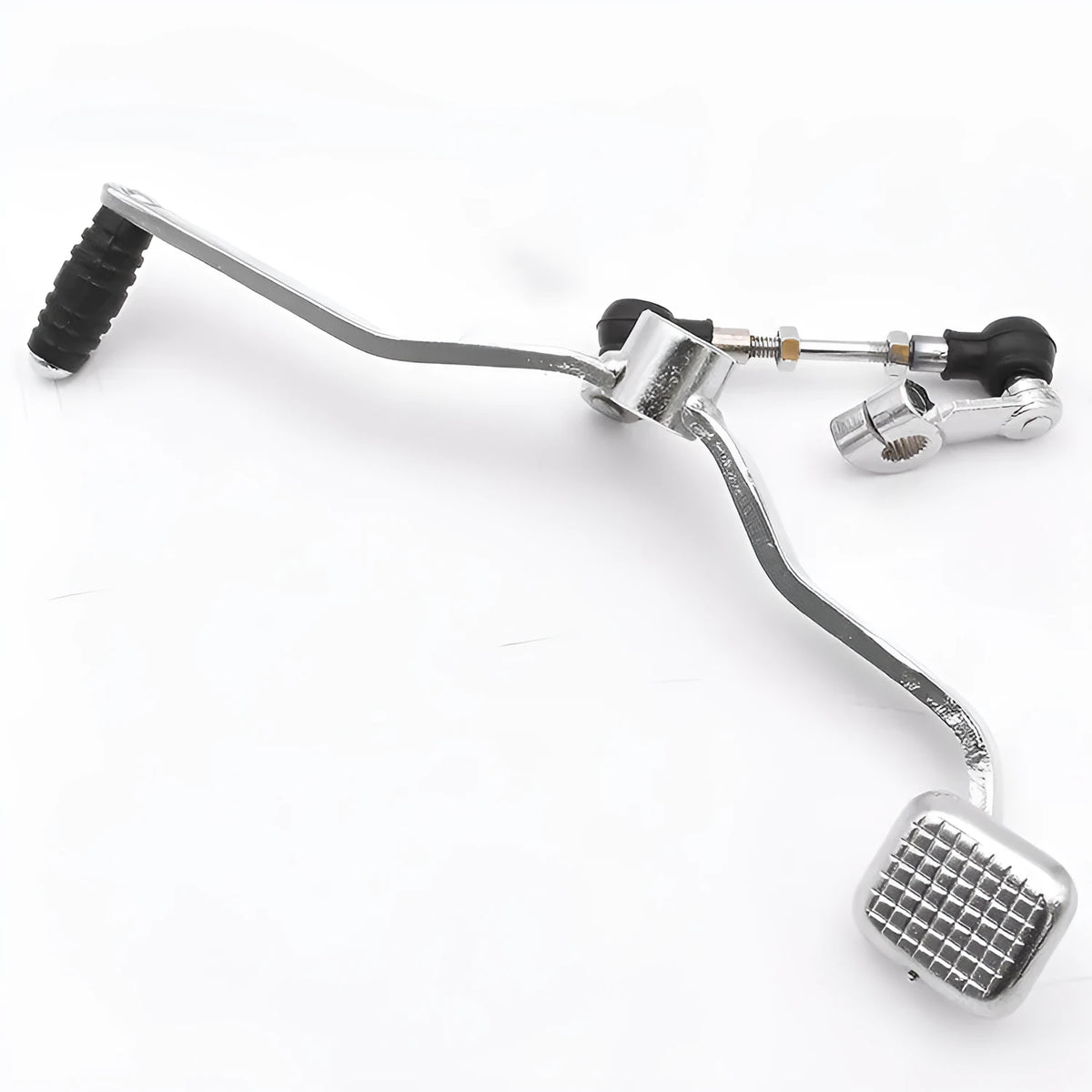 Motorcycle gear lever for GS125 with 300mm shaft showing coarse teeth on one side and fine teeth on the other