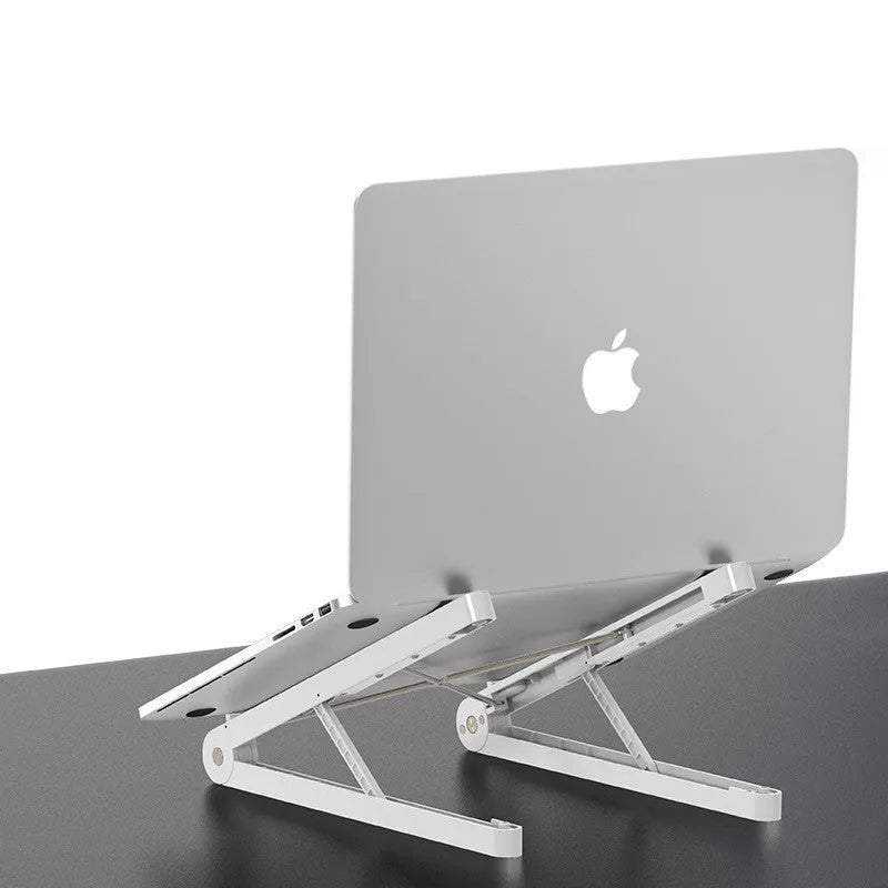 Folding ABS notebook stand in White or Black, 32 * 275MM, for desktop laptop use.