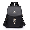 Casual women's backpack in soft PU leather with a three-dimensional pocket, shown in taro purple colour.