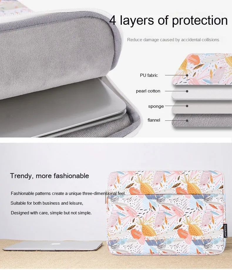 White PU leather waterproof laptop inner bag or sleeve for 14 inch computers.