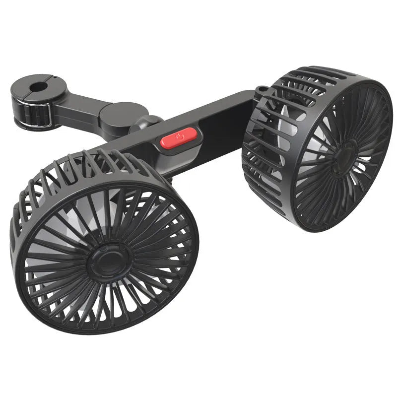 Black car USB rear pillow single head fan with PP plastic construction and USB connection