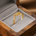 Korean geometric open ring in gold colour with electroplated finish on copper