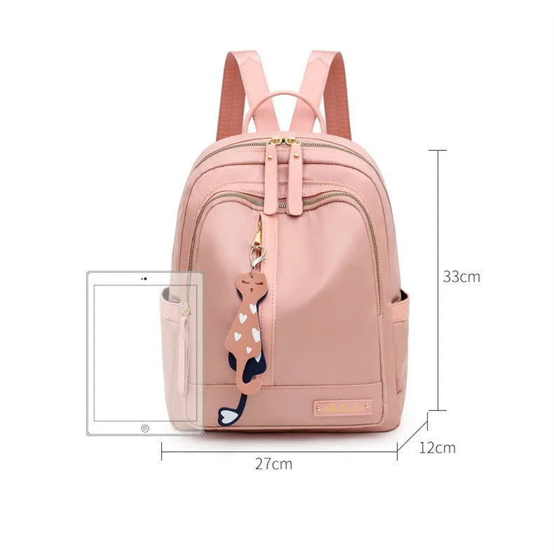 Men's black casual backpack showing multiple compartments and shoulder straps