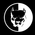Square black, white, and red reflective car sticker with a bulldog design, sized 12x12cm.