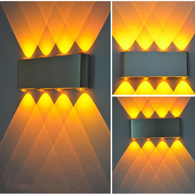 Modern aluminium LED corridor lamp measuring 180mm with 8W power in black or silver finish