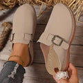 Women's casual wedge slipper in a choice of colours, showing closed toe and rubber sole.