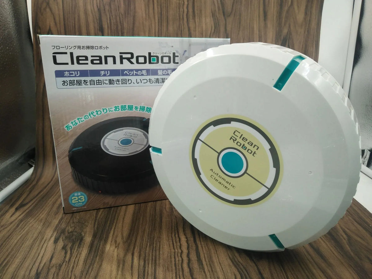 Black automatic robot vacuum cleaner for carpets, wood, marble and nylon floors