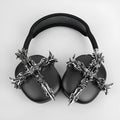 Gothic cross design hard resin cover for Apple AirPods Max headphones in black and silver.