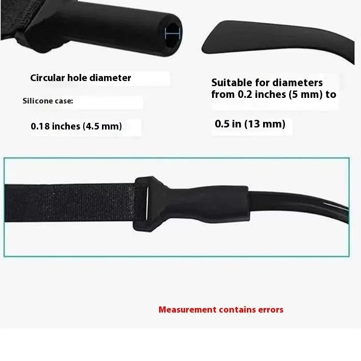 Black adjustable glasses cord strap with silicone earpieces for securing eyewear