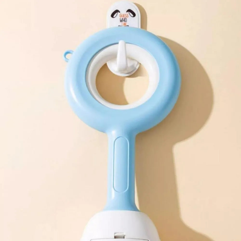White blue dog pooper scooper with cloud-shaped jaws for outdoor waste cleanup