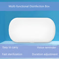 White wireless UV sterilizer box with ABS casing open to show interior for cleaning phones and jewellery