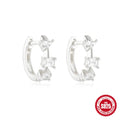 Small round geometric S925 sterling silver stud earrings with gold or silver electroplated finish